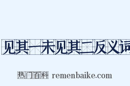 见其一未见其二反义词是什么意思的图片